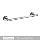 Modern brushed gold bathroom hardware set with towel bar and hooks