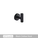 Modern brushed gold bathroom hardware set with towel bar and hooks