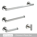 Modern brushed gold bathroom hardware set with towel bar and hooks