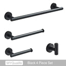Modern brushed gold bathroom hardware set with towel bar and hooks