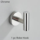 Modern brushed gold bathroom hardware set with towel rack and hooks