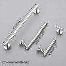 Modern brushed gold bathroom hardware set with towel rack and hooks