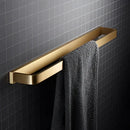 Modern brushed gold bathroom hardware set with towel rack