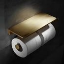 Modern brushed gold bathroom hardware set with towel rack