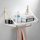 Modern brushed gold bathroom hardware set with towel rack