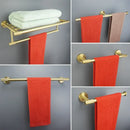 Modern brushed gold bathroom set towel bar and paper holder kit