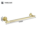 Modern brushed gold bathroom set towel bar and paper holder kit