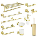 Modern brushed gold bathroom set towel bar and paper holder kit