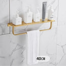 Modern brushed gold bathroom set towel rack and shelf hardware