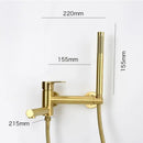Modern brushed gold bathtub shower set with faucet for bathroom