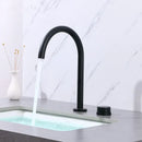 Modern brushed gold & black basin faucet kitchen rotating tap