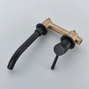 Modern brushed gold & black wall mounted basin faucet bathroom mixer