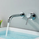 Modern brushed gold & black wall mounted basin faucet bathroom mixer