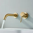 Modern brushed gold & black wall mounted basin faucet bathroom mixer