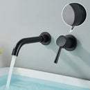 Modern brushed gold & black wall mounted basin faucet bathroom mixer