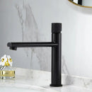 Modern brushed gold brass basin faucet with knurled bathroom sink tap