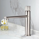 Modern brushed gold brass basin faucet with knurled bathroom sink tap