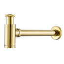 Modern brushed gold brass basin p-trap bathroom sink drain
