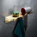 DecorBites™ Brass Bath Hardware Set: Shelf, Towel Rack, Paper & Toilet Brush Holder in Brushed Gold