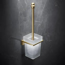 DecorBites™ Brass Bath Hardware Set: Shelf, Towel Rack, Paper & Toilet Brush Holder in Brushed Gold