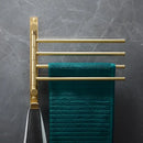 DecorBites™ Brass Bath Hardware Set: Shelf, Towel Rack, Paper & Toilet Brush Holder in Brushed Gold
