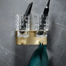 DecorBites™ Brass Bath Hardware Set: Shelf, Towel Rack, Paper & Toilet Brush Holder in Brushed Gold