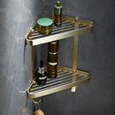 DecorBites™ Brass Bath Hardware Set: Shelf, Towel Rack, Paper & Toilet Brush Holder in Brushed Gold