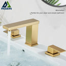 Modern brushed gold dual handle waterfall faucet bathroom sink tap