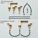 Modern brushed gold dual handle waterfall faucet bathroom sink tap