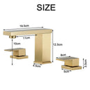 Modern brushed gold dual handle waterfall faucet bathroom sink tap
