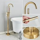 Modern brushed gold freestanding bathtub faucet bathroom handshower