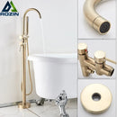 Modern brushed gold freestanding bathtub faucet bathroom handshower