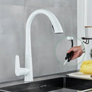 Modern brushed gold gourmet kitchen faucet with flexible pull out tap