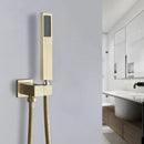 Modern brushed gold hand shower with stainless steel hose bathroom