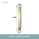 Modern brushed gold hand shower with stainless steel hose bathroom