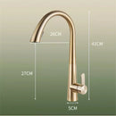 Modern brushed gold kitchen sink faucet with pull out spring spout