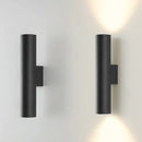 Modern brushed gold & matte black cylindrical wall lights bedroom led