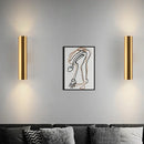 Modern brushed gold & matte black cylindrical wall lights bedroom led