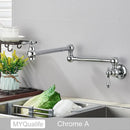 Modern brushed gold pot filler faucet kitchen tap with folding spout