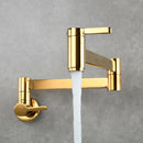 Modern brushed gold pot filler faucet kitchen wall mounted foldable spout
