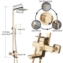 DecorBites™ Brushed Gold Rain Shower Bath Faucet Wall Mounted - Shower Set Mixer
