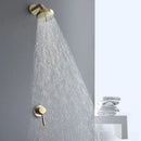 Modern brushed gold rainfall shower faucet set bathroom fixture