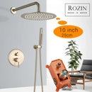 Modern brushed gold rainfall shower set bathroom fixture