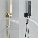 Modern brushed gold rainfall shower set with led bathroom faucet