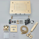 Modern brushed gold rainfall shower set with led bathroom faucet