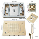Modern brushed gold rainfall shower set with led bathroom faucet