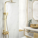 Modern brushed gold shower faucet set with rainfall head for bathroom