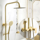 Modern brushed gold shower faucet set with rainfall head for bathroom