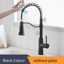 Modern brushed gold smart sensor kitchen faucet dual outlet