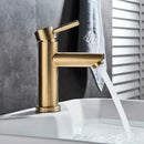 Modern brushed gold solid brass bathroom faucet single handle tap